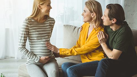 couple talking to surrogate